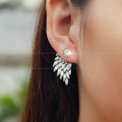 Gothic Angel Wing Rhinestones Earrings