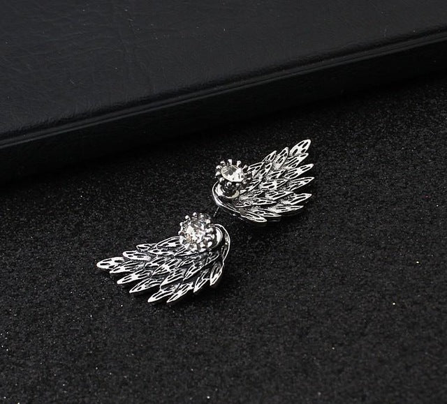 Gothic Angel Wing Rhinestones Earrings