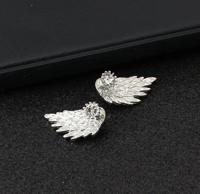 Gothic Angel Wing Rhinestones Earrings