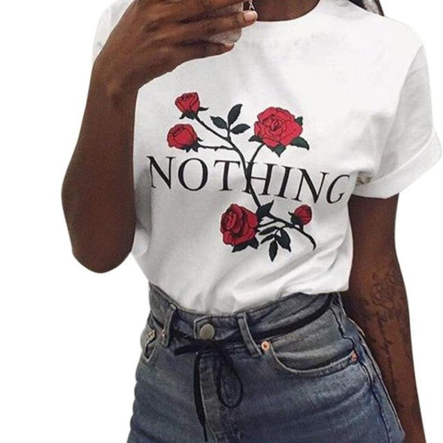 Nothing Letters Printing T Shirt