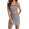 Plaid Crop Top and Short Skirt Set