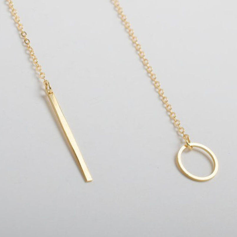 simple Circle Lariat Style necklace