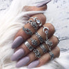 11pcs/Set Bohemian Vintage Silver Stack Rings
