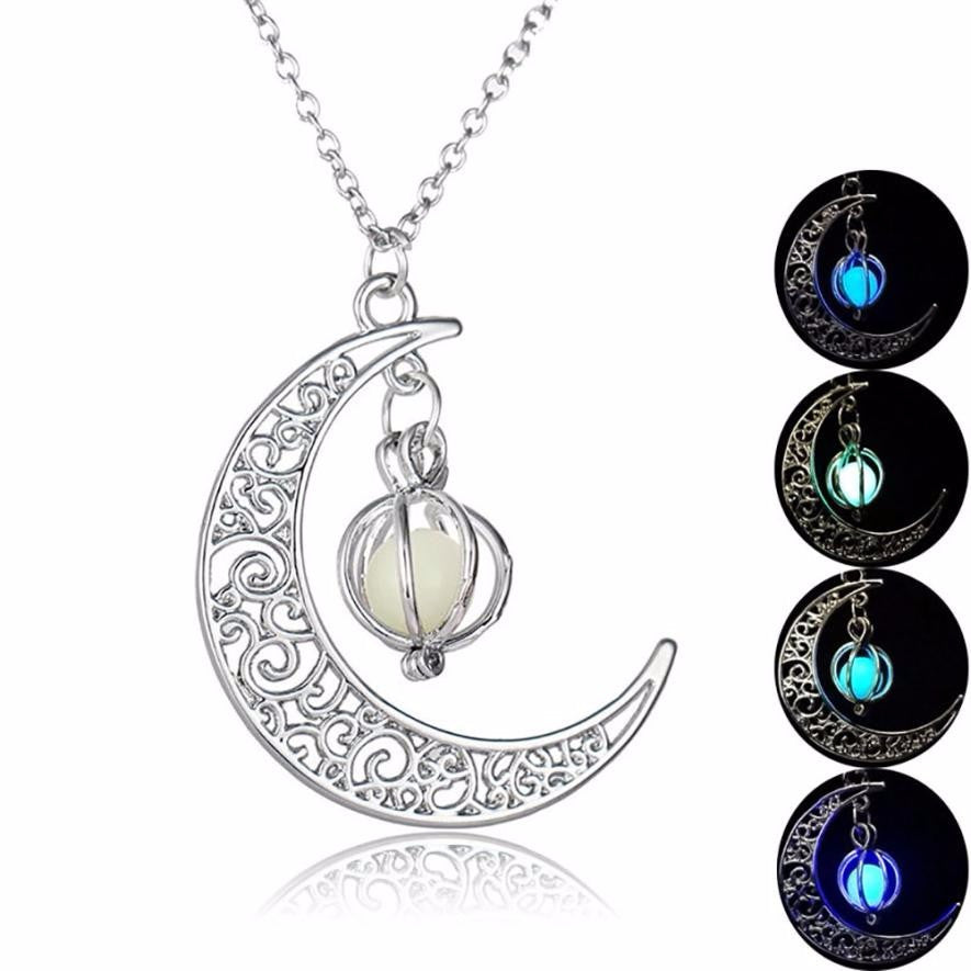 Glow In the dark Moon shape Necklace