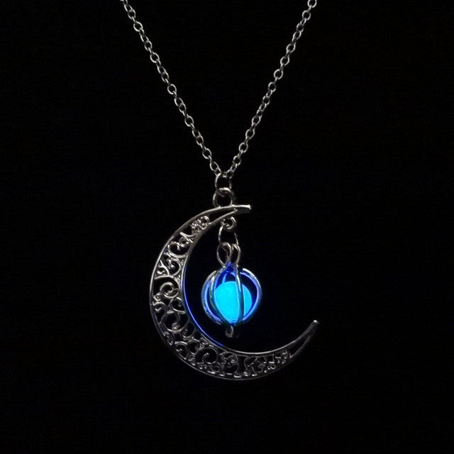 Glow In the dark Moon shape Necklace