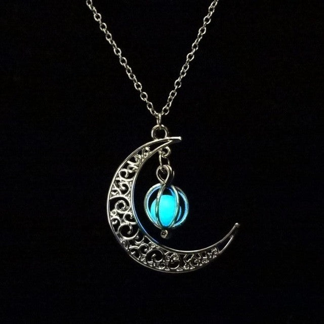 Glow In the dark Moon shape Necklace