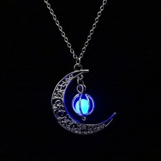 Glow In the dark Moon shape Necklace