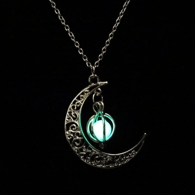 Glow In the dark Moon shape Necklace