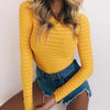 Stretchy Long Sleeve O Neck Bodysuit