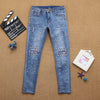 High-Waist Ripped Stretchy Hole Jeans