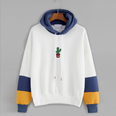 Cactus Print Hoodie Sweatshirt