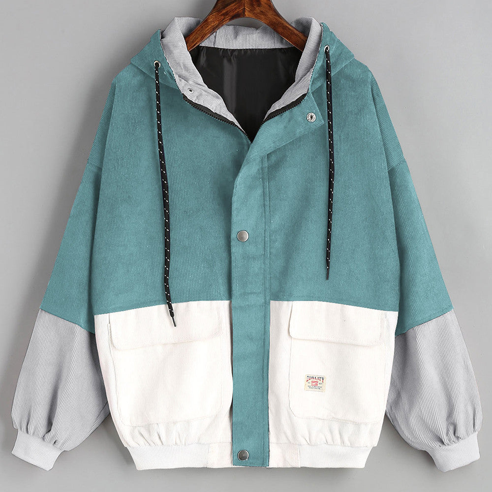 Corduroy Patchwork Oversize Jacket