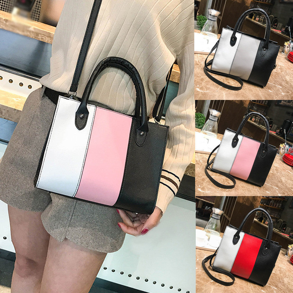 Crossbody tricolor Leather Handbag