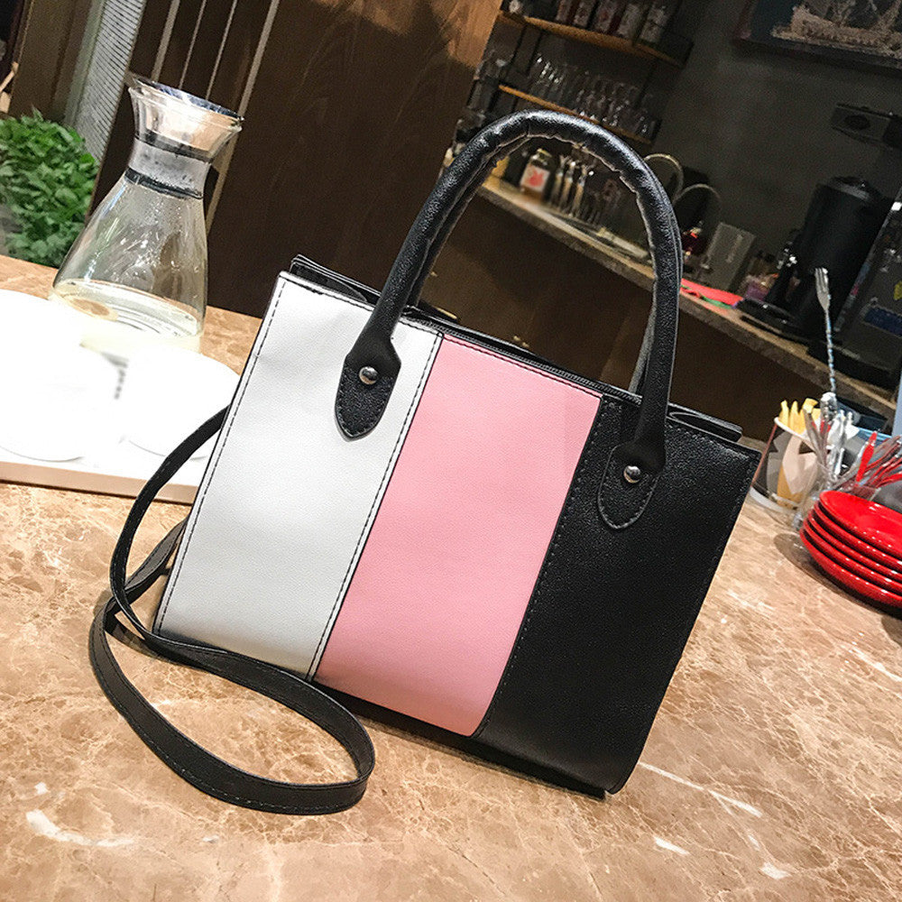 Crossbody tricolor Leather Handbag