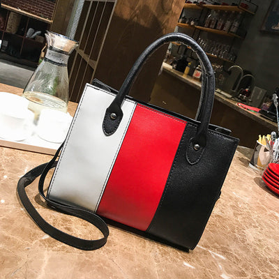 Crossbody tricolor Leather Handbag