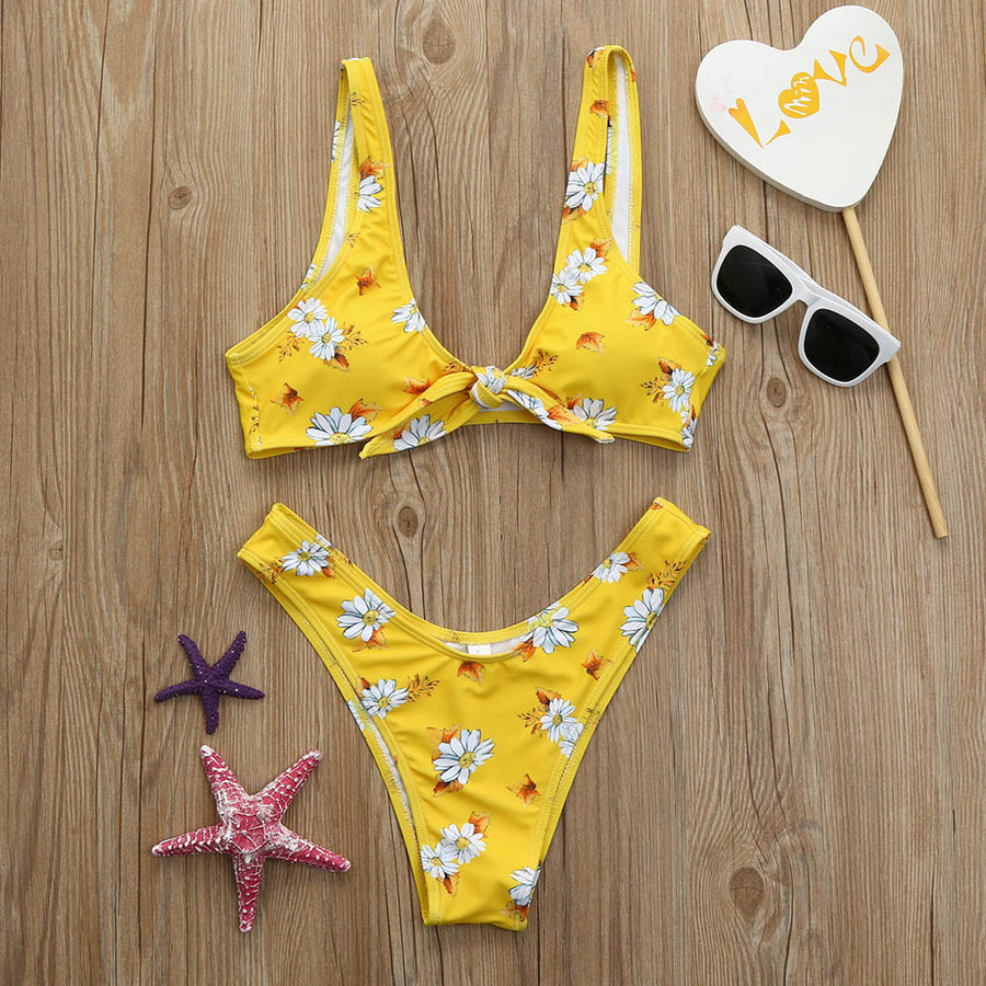 Floral Printed bandage Bikini set