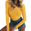 Stretchy Long Sleeve O Neck Bodysuit