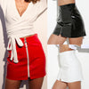 High Waist Leather Mini Skirt