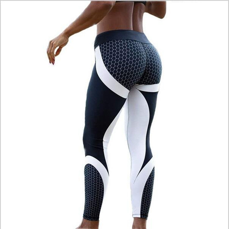 Mesh Pattern Print Leggings Pants