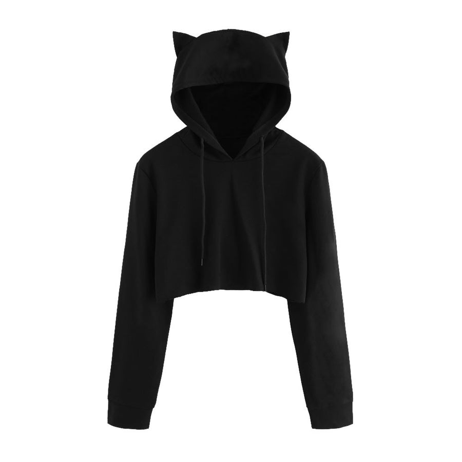 Cat Ear Long Sleeve short Sweatshirt