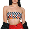 Flames Printed Bandeau Crop Top