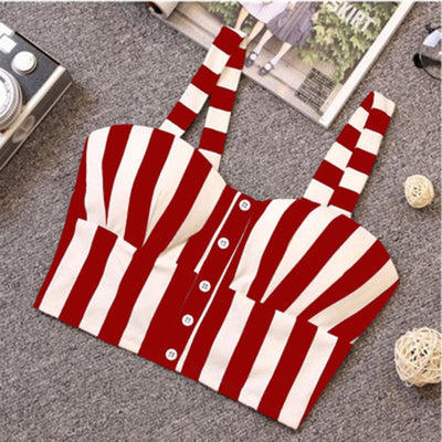 Slim Low Chest Button crop top