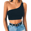 Black One shoulder Crop top