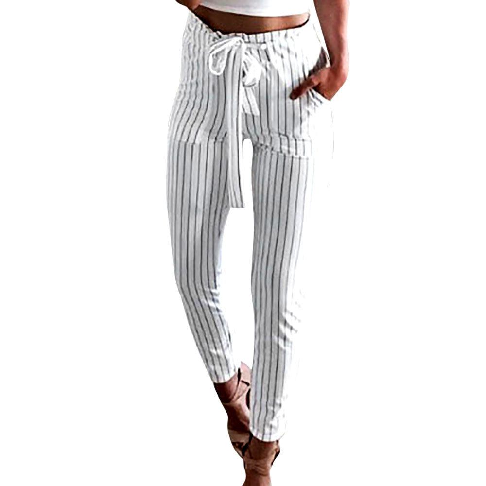 Striped High Waist Harem Pants