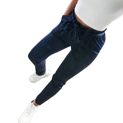 Striped High Waist Harem Pants