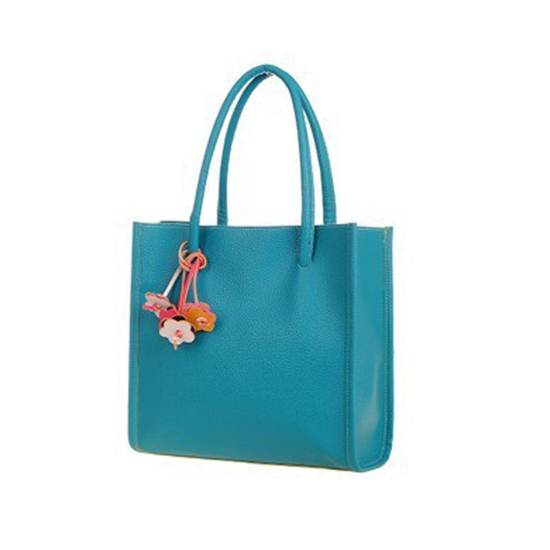 shopper leather handbags candy color