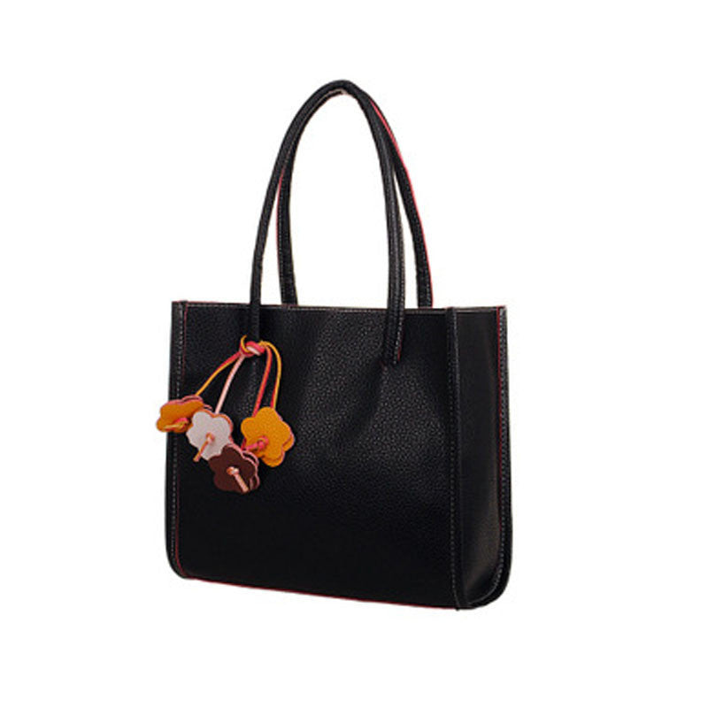 shopper leather handbags candy color