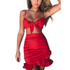 Bow Crop Tops Bodycon Skirt Set
