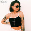Babygirl letters Embroidery spaghetti straps crop top