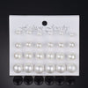 12 pair/set Square Crystal Heart Stud Earrings