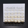 12 pair/set Square Crystal Heart Stud Earrings