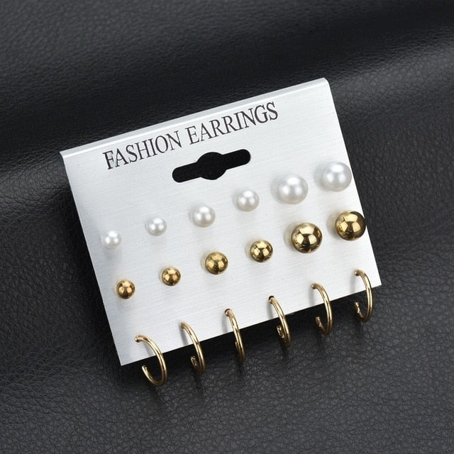 12 pair/set Square Crystal Heart Stud Earrings