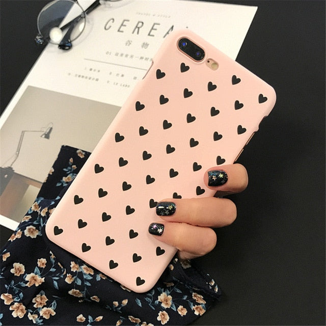 Cute Love Heart Print case For iPhone