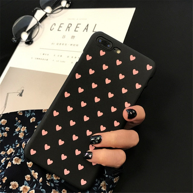 Cute Love Heart Print case For iPhone