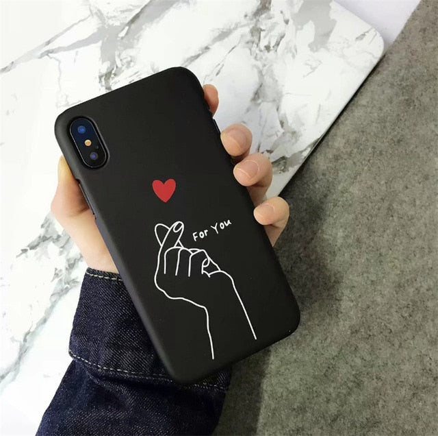 Cute Love Heart Print case For iPhone
