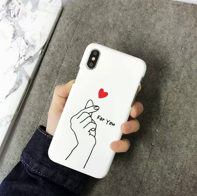 Cute Love Heart Print case For iPhone