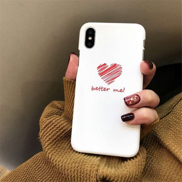 Cute Love Heart Print case For iPhone