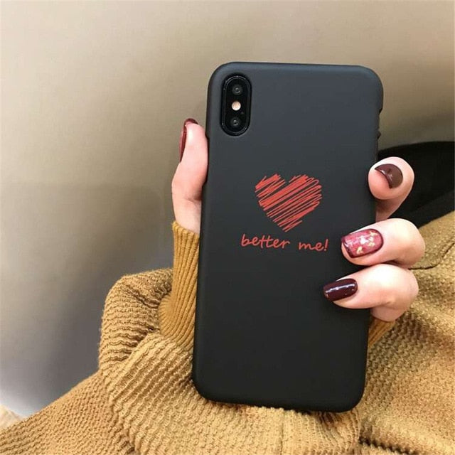 Cute Love Heart Print case For iPhone