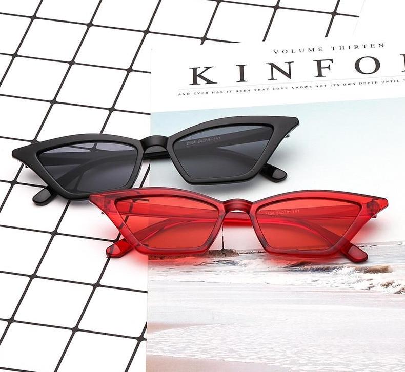 Retro colorful transparent cateye sunglasses