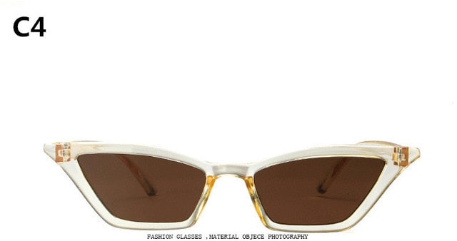 Retro colorful transparent cateye sunglasses