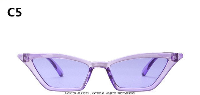 Retro colorful transparent cateye sunglasses