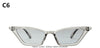 Retro colorful transparent cateye sunglasses