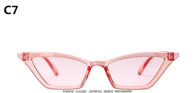 Retro colorful transparent cateye sunglasses