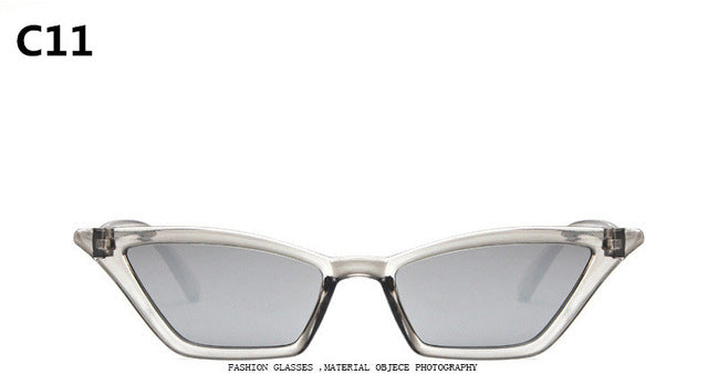 Retro colorful transparent cateye sunglasses