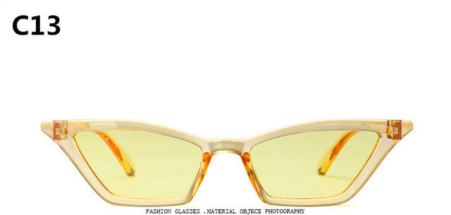 Retro colorful transparent cateye sunglasses