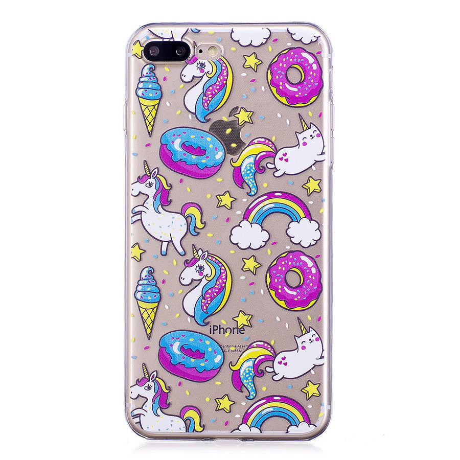 Doughnut and Unicorn transparent iPhone case